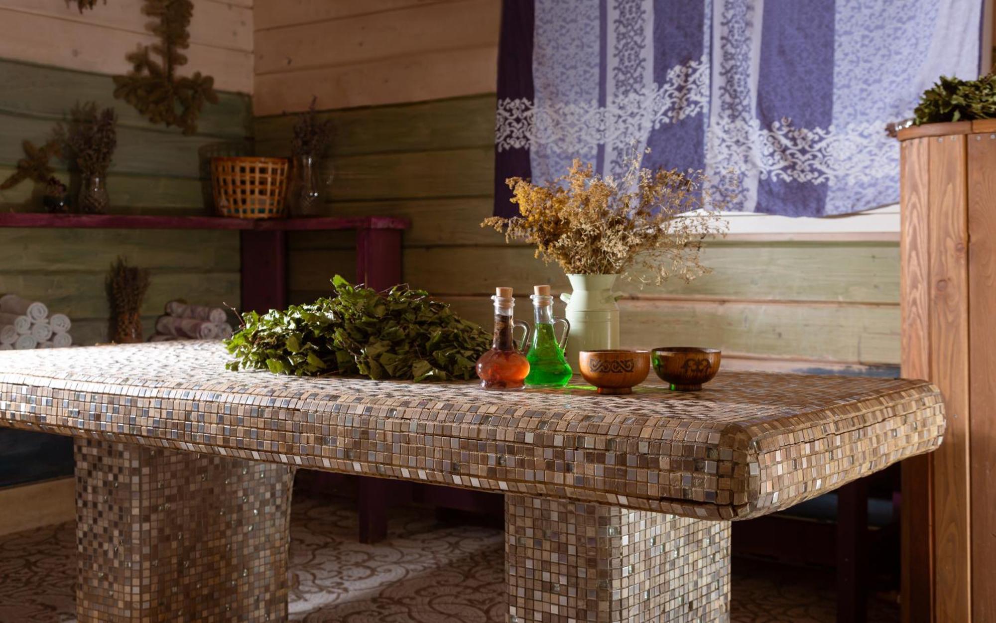 Rixos Borovoe Otel Shchūchīnsk Dış mekan fotoğraf A stone table in a sauna